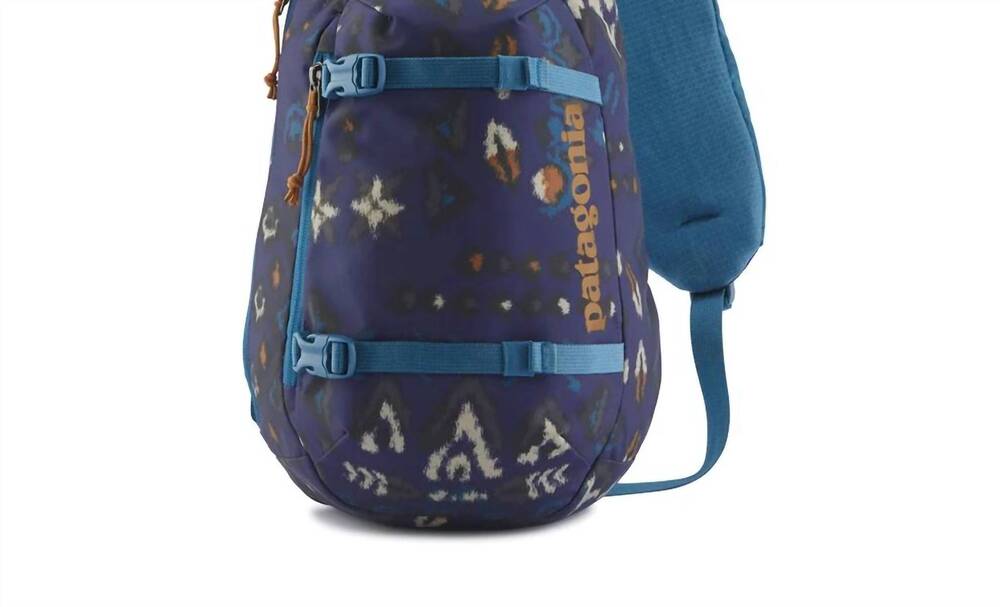 NEW PATAGONIA unisex atom 8l sling bag in wandering woods sound blue